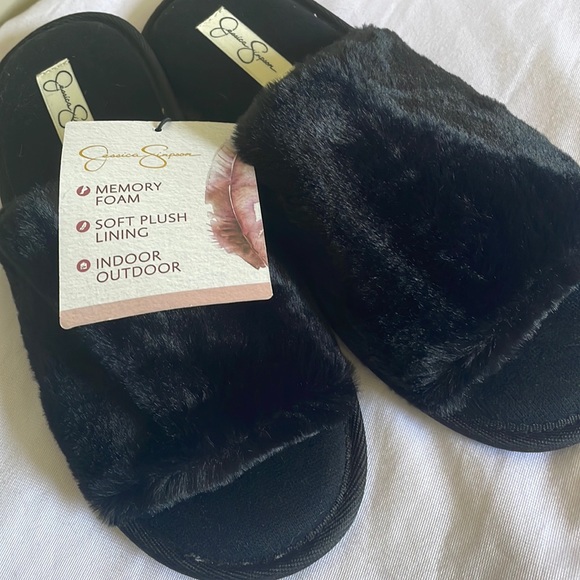 Brand New Jessica Simpson Soft Black XL Slippers - Picture 2 of 6